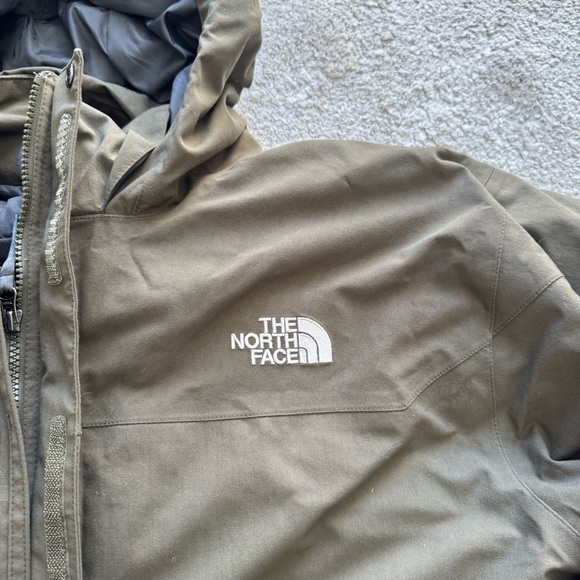 THE NORTH FACE 550 Hyvent Dark Green Parka Jacket inner gray puffer coat XXXL - Picture 9 of 12